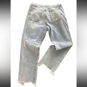 Nuuds light wash high waist size 31 distressed straight leg jean